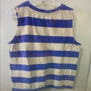 Striped Blue and Tan Kids Tank Top